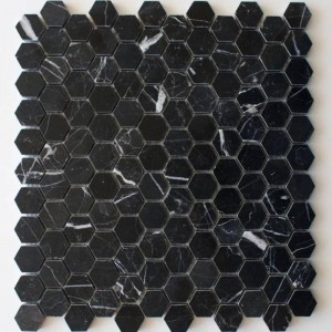 Hexagon Nero Marquina мозаика из мрамора