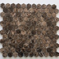 Hexagon Emperador Dark мозаика из мрамора