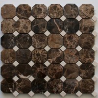 Мозаика мраморная Шоколад+Белый